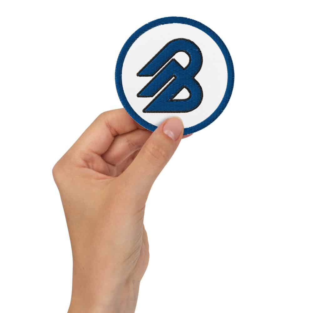 B2B Embroidered Patch Blue and White